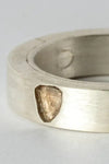 Parts of Four Sistema System Series I Basic modular combination ring 1101-9-MA+DIA 4mm matte sterling silver+0.1 carat diamond slice PPOF30
